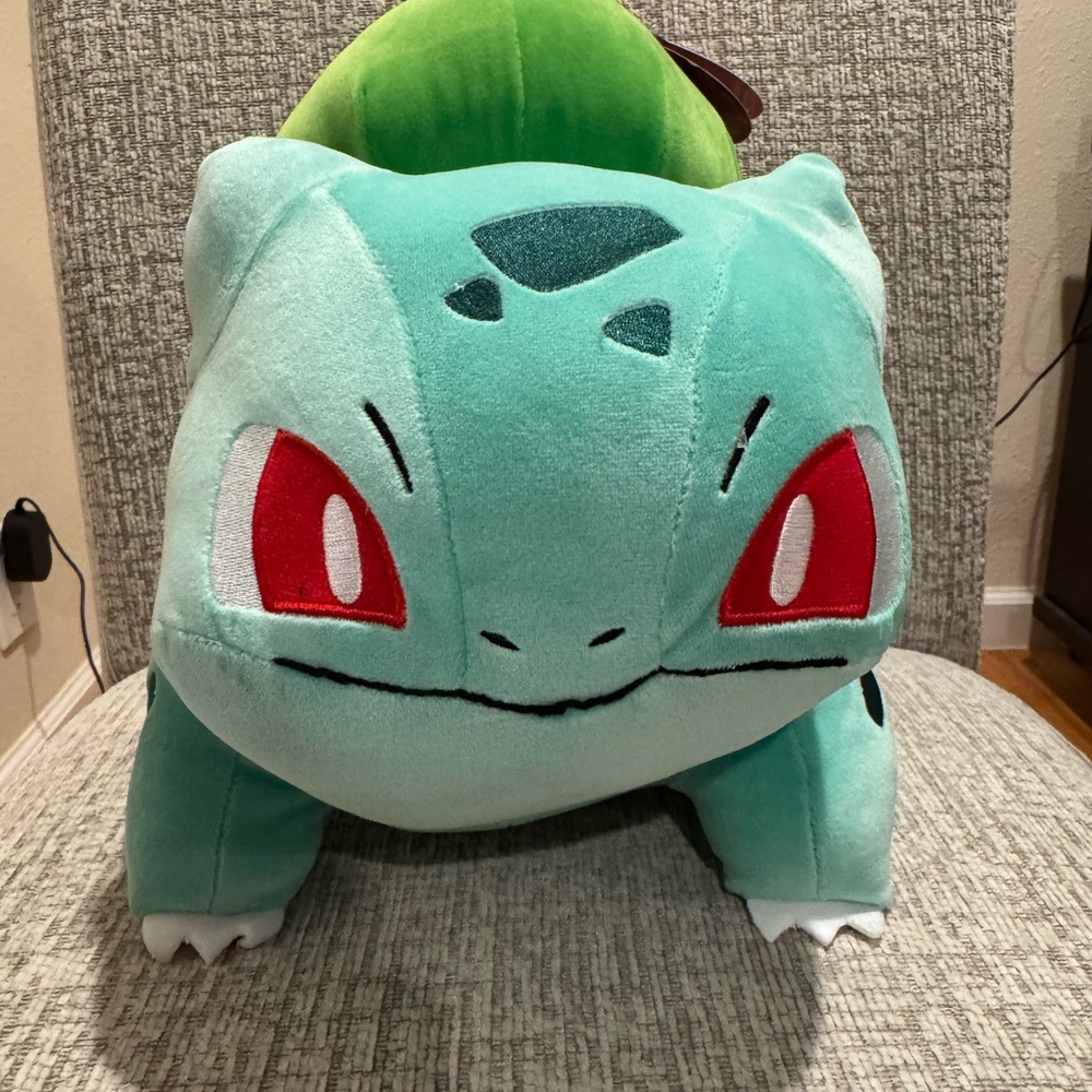 Pokemon Bulbasaur Plush - Light Green, Dark Green, Red, White, Black